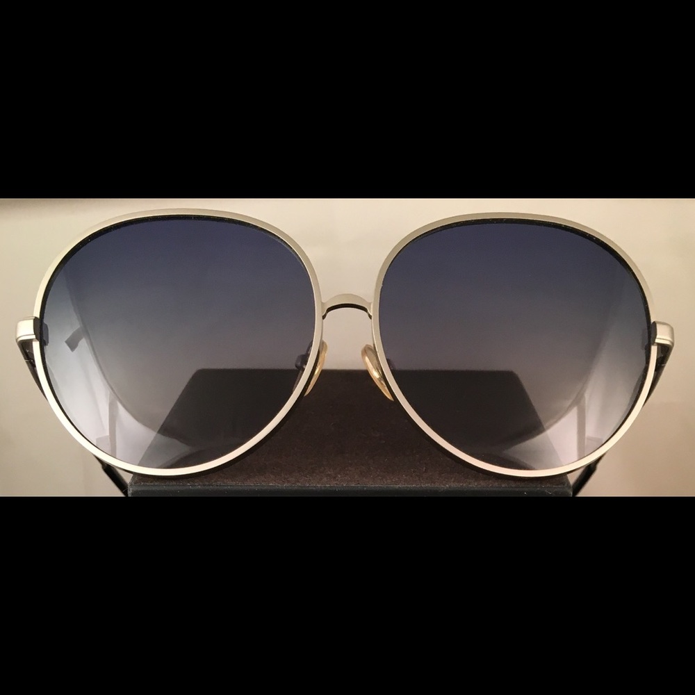 Wlidfox Sun "Fleur" sunglasses: Brushed Steel/Blue